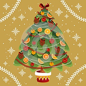 2d christmas tree concept vector design illustration