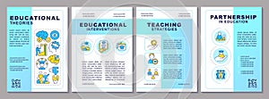 2D creative brochure with learning theories line icons