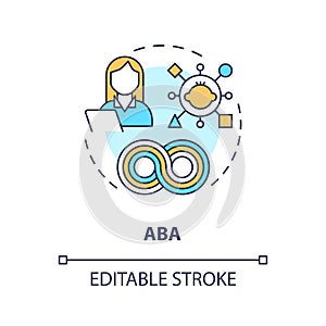 2D customizable ABA line icon concept