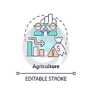 2D customizable agriculture line icon concept