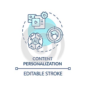 2D customizable content personalization line icon concept