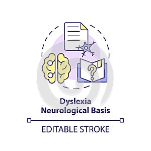 2D customizable icon dyslexia neurological basis concept