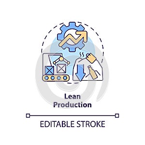 2D customizable lean production line icon concept