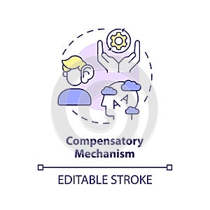 2D customizable line icon compensatory mechanism concept