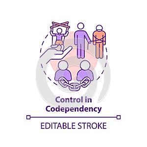 2D customizable line icon control in dependency concept