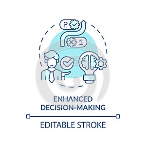 2D customizable line icon enhanced decision making concept