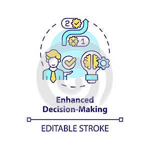 2D customizable line icon enhanced decision making concept