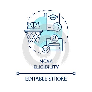 2D customizable NCAA eligibility line icon concept