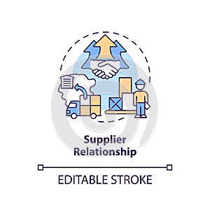 2D customizable supplier relationship line icon concept