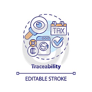 2D customizable traceability line icon concept