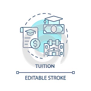 2D customizable tuition line icon concept