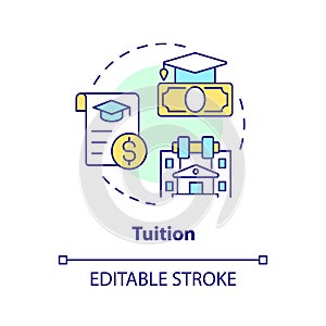 2D customizable tuition line icon concept