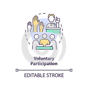 2D customizable voluntary participation icon concept