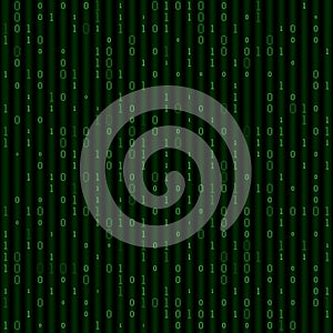 2D Dark Digital Green Binary Seamless Pattern