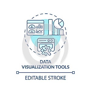 2D data visualization tools concept linear icon