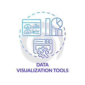 2D data visualization tools concept linear icon