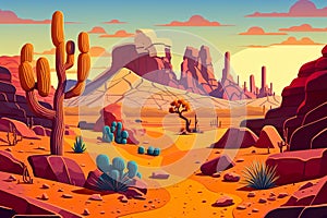2D desert landscape background environment for a battle arena mobile game