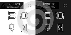 2D editable pixel perfect dark and light plumbing icons