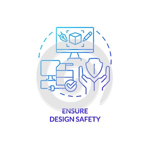 2D ensure design safety gradient icon concept