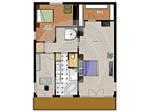 2D floor plan of the house second level.