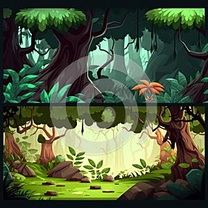 2d game platformer background set