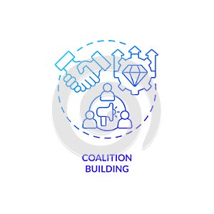 2D gradient coalition building icon concept