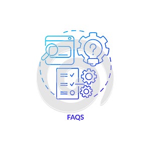 2D gradient FAQs linear icon concept