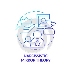 2D gradient icon narcissistic mirror theory concept