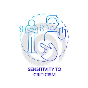 2D gradient icon sensitivity to criticism concept