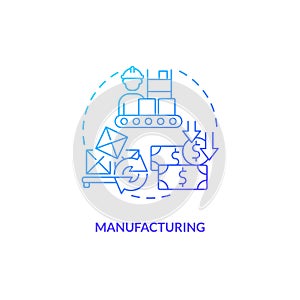 2D gradient manufacturing line icon concept