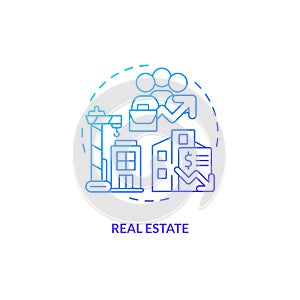 2D gradient real estate line icon concept