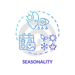 2D gradient seasonality line icon concept