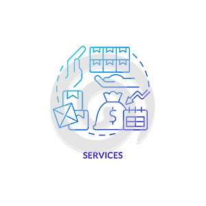 2D gradient services line icon concept