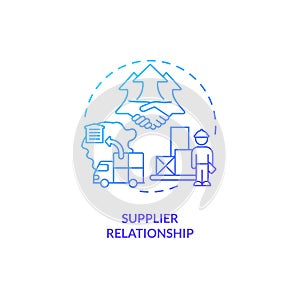 2D gradient supplier relationship line icon concept