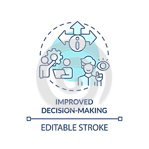 2D improved decision-making concept linear icon