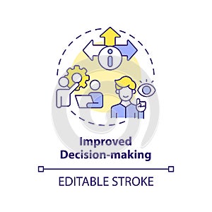 2D improved decision-making concept linear icon