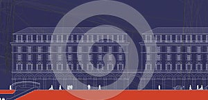 2D layout of old buildings