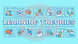 2D learning theories text with creative thin line icons