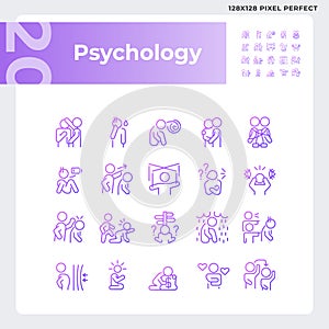 2D pixel perfect gradient psychology icons