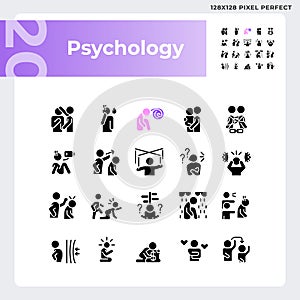 2D pixel perfect pixel perfect glyph style psychology icons