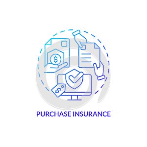 2D purchase insurance gradient icon concept