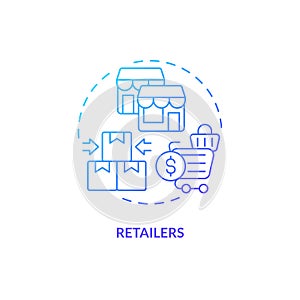 2D retailers gradient line icon concept