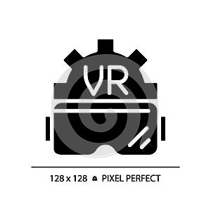 2D silhouette glyph style VR goggles icon