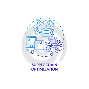 2D supply chain optimization line icon concept