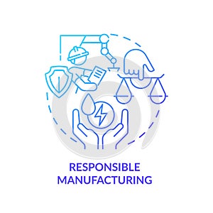 2D thin line gradient icon responsible manufacturing concept