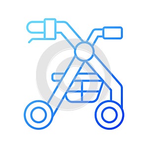 2D thin line gradient rollator icon