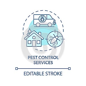 2D thin line icon pest control services concept