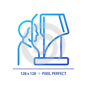 2D thin linear gradient computerized eye testing icon