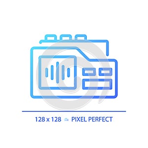 2D thin linear gradient voice recorder icon