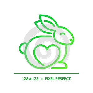 2D thin linear green gradient cruelty free icon